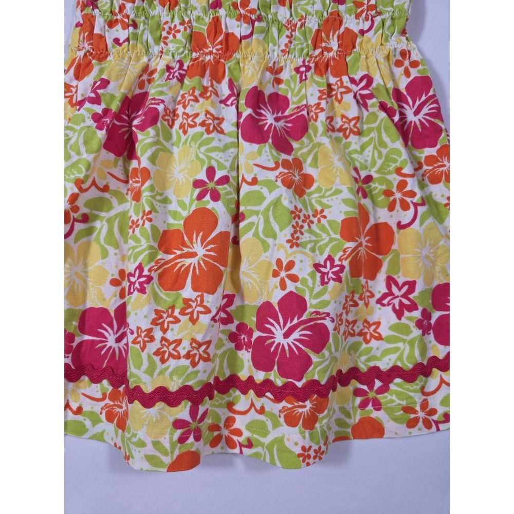 Vintage 90s Baby Looney Tunes Floral Sundress Girls 24M Tropical Summer Dress - Picture 3 of 6